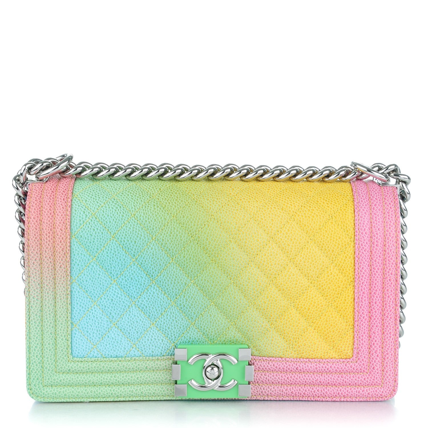 Chanel Caviar Quilted Medium Cuba Rainbow Boy Flap Multicolor 1 of 7