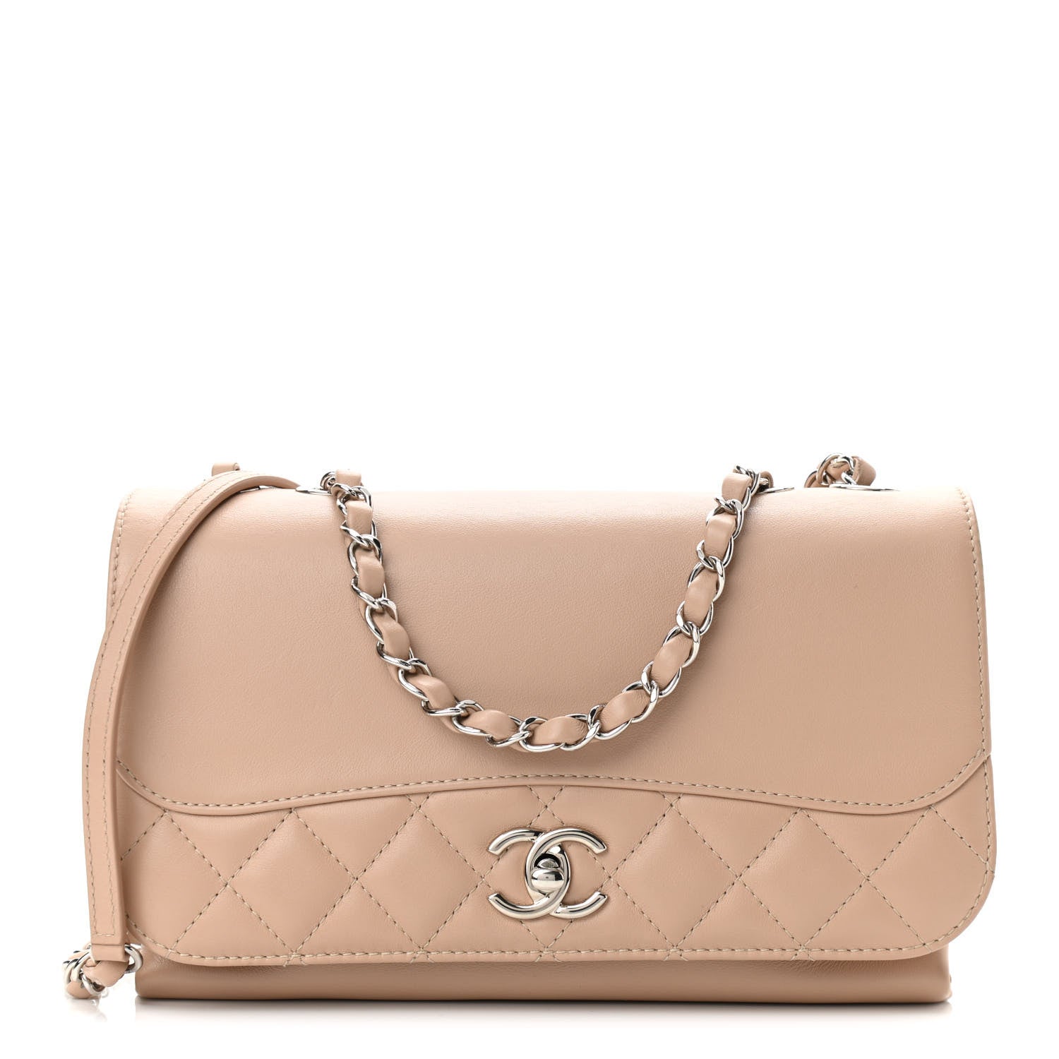 Chanel Calfskin Small Tramezzo Flap Beige 1 of 10