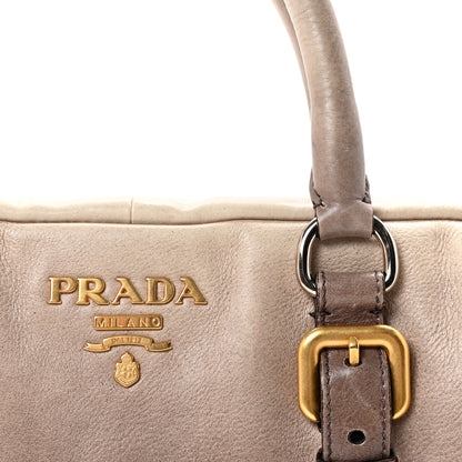 Prada Glace Calfskin Zippers Satchel  Ardesia Fumo 7 of 9
