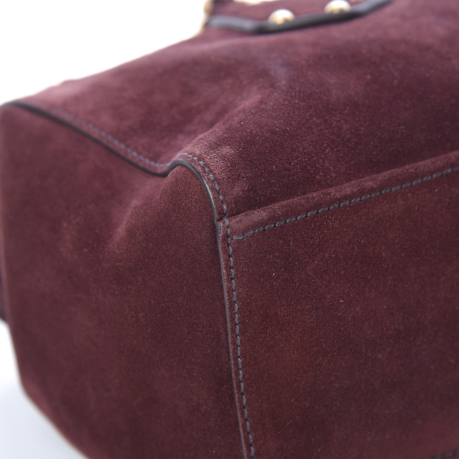 Prada Scamosciato Suede Foldover Pushlock Chain Satchel Prugna 8 of 18