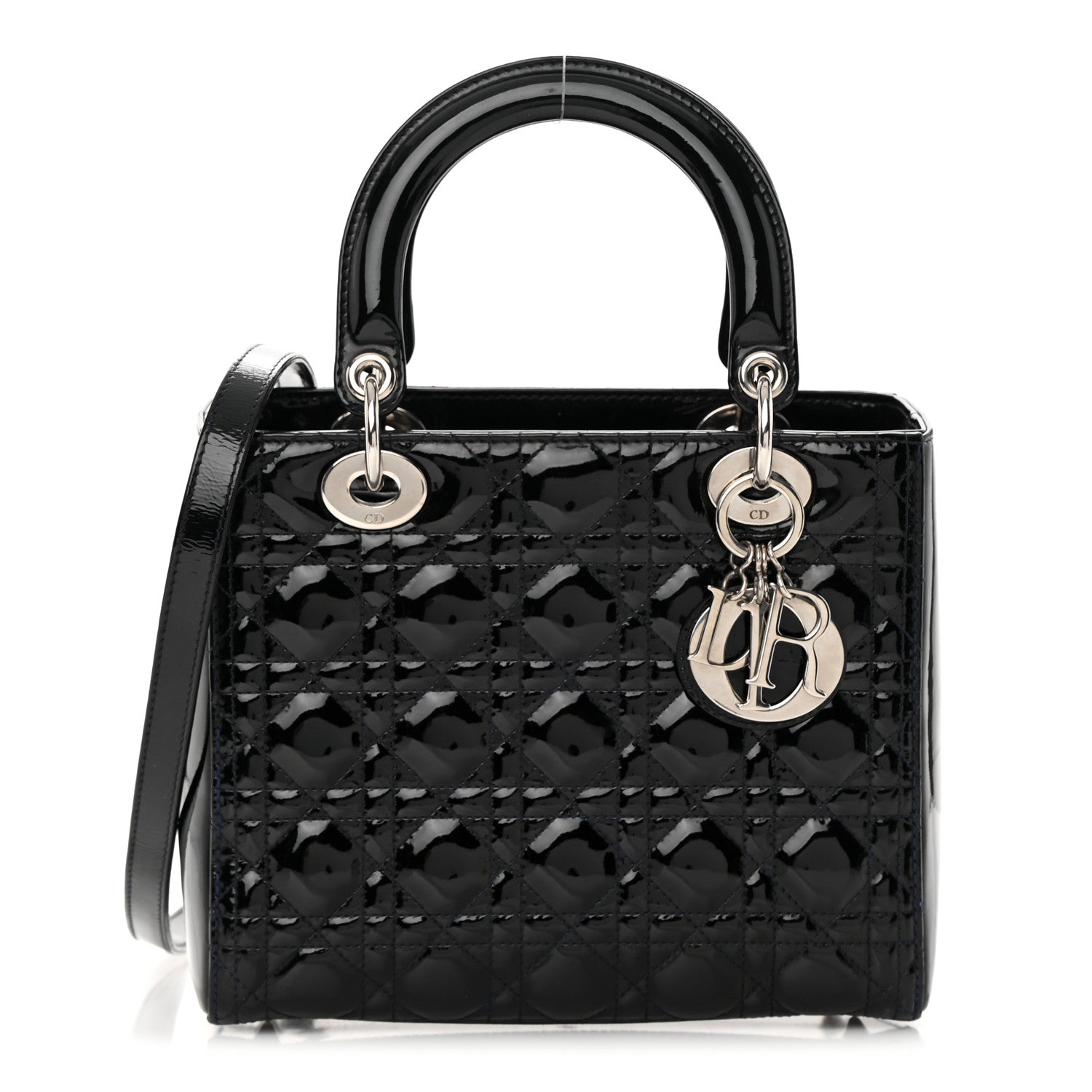 Christian Dior Patent Cannage Medium Lady Dior Black 1 of 12