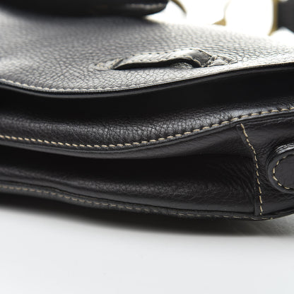 Christian Dior Calfskin Baudrier Saddle Bag Black 10 of 13