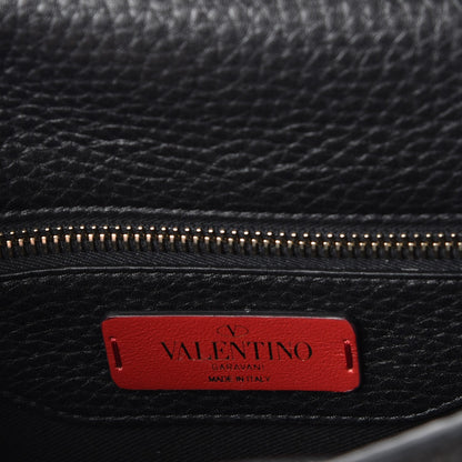 Valentino Garavani Grained Calfskin Rockstud Halfmoon Saddle Bag Black 6 of 7