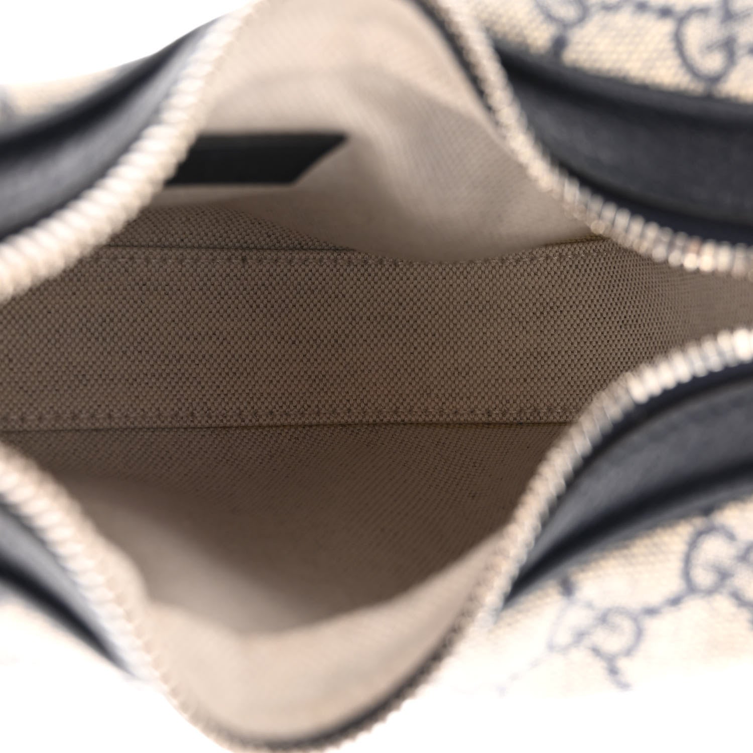 Gucci GG Supreme Monogram Textured Calfskin Web Small Attache Shoulder Bag Beige Blue 5 of 9