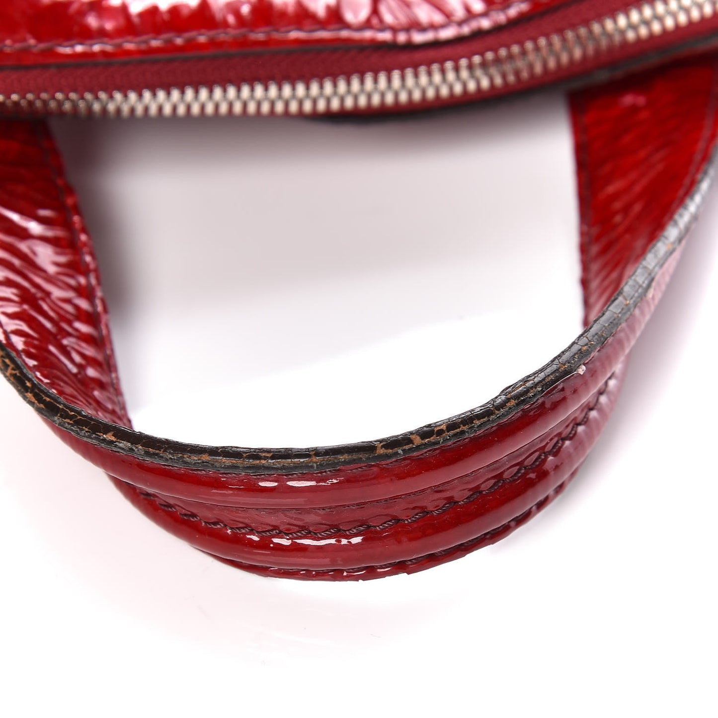Crinkled Patent Calfskin Medium Nightingale Red