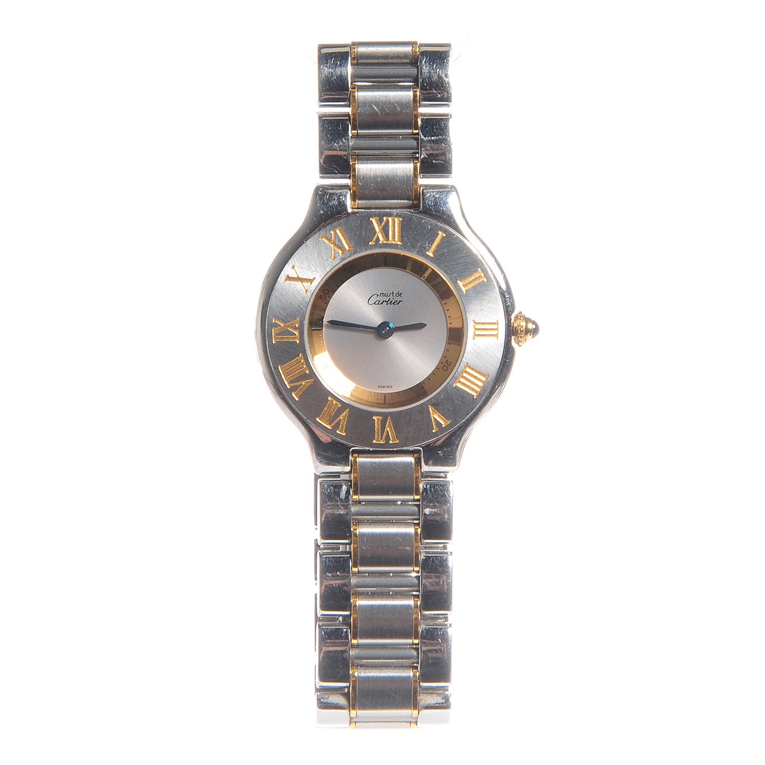 Cartier Stainless Steel 18K Yellow Gold 31mm Must De 21 Quartz Watch 3 of 9