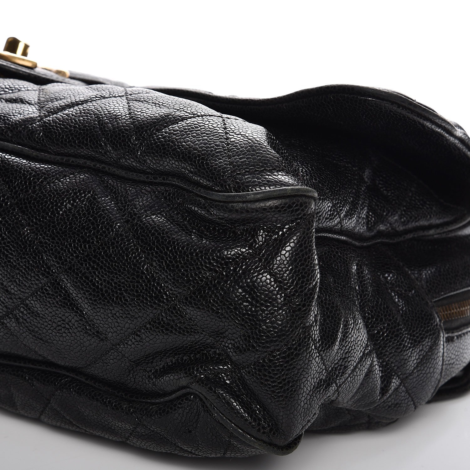 Chanel Crumpled Grained Calfskin Quilted Large Shiva Flap Black 9 of 12