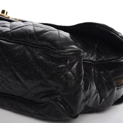 Chanel Crumpled Grained Calfskin Quilted Large Shiva Flap Black 9 of 12