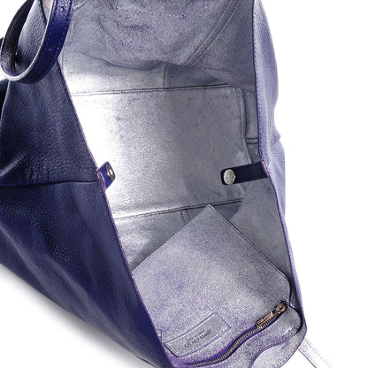 Jimmy Choo Crushed Metallic Leather Sasha Tote Purple Silver 5 of 8