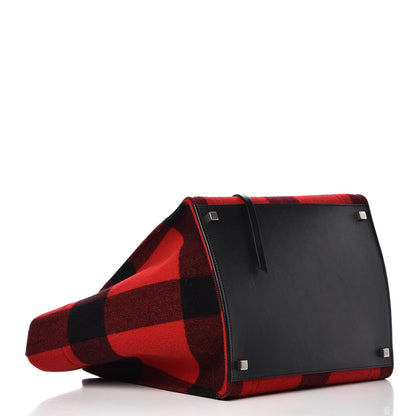Celine Wool Tartan Medium Phantom Luggage Red 4 of 8