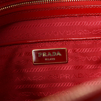 Prada Saffiano Vernice Medium Galleria Double Zip Tote Rosso 7 of 8