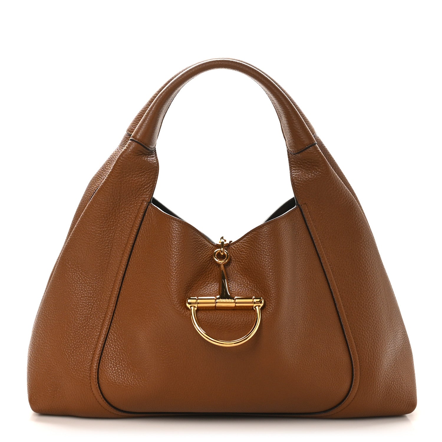 Gucci Grained Calfskin Softbit Maxi Shoulder Bag Brown 1 of 10