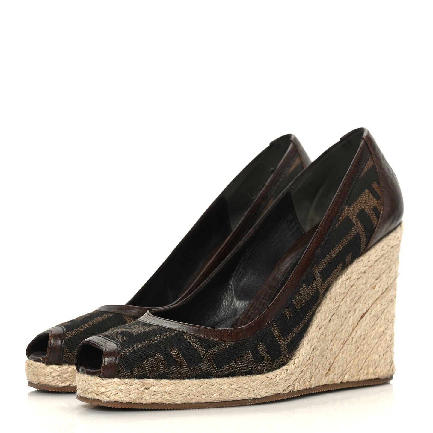 Zucca Raffia Zeppa Wedge Sandals 37.5 Tobacco