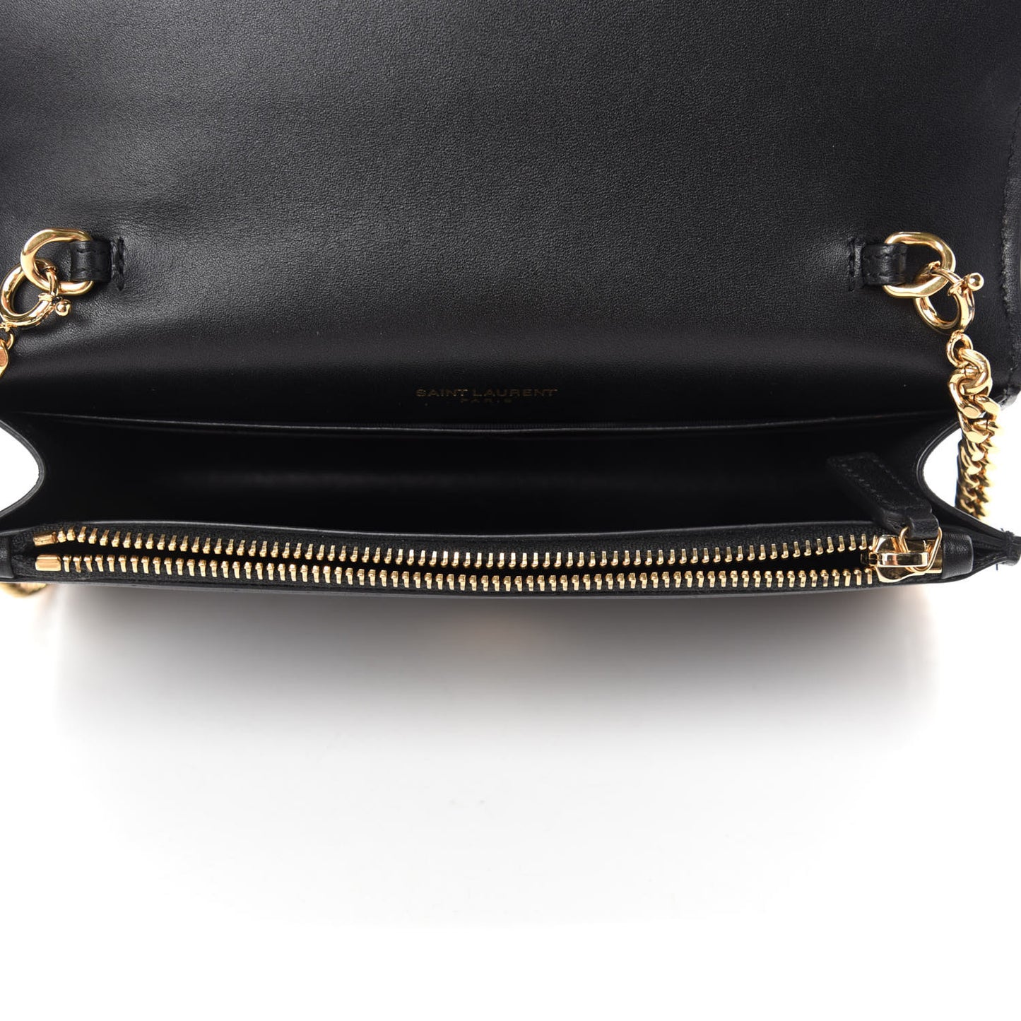 Smooth Calfskin Classic Monogram Kate Tassel Chain Wallet Black