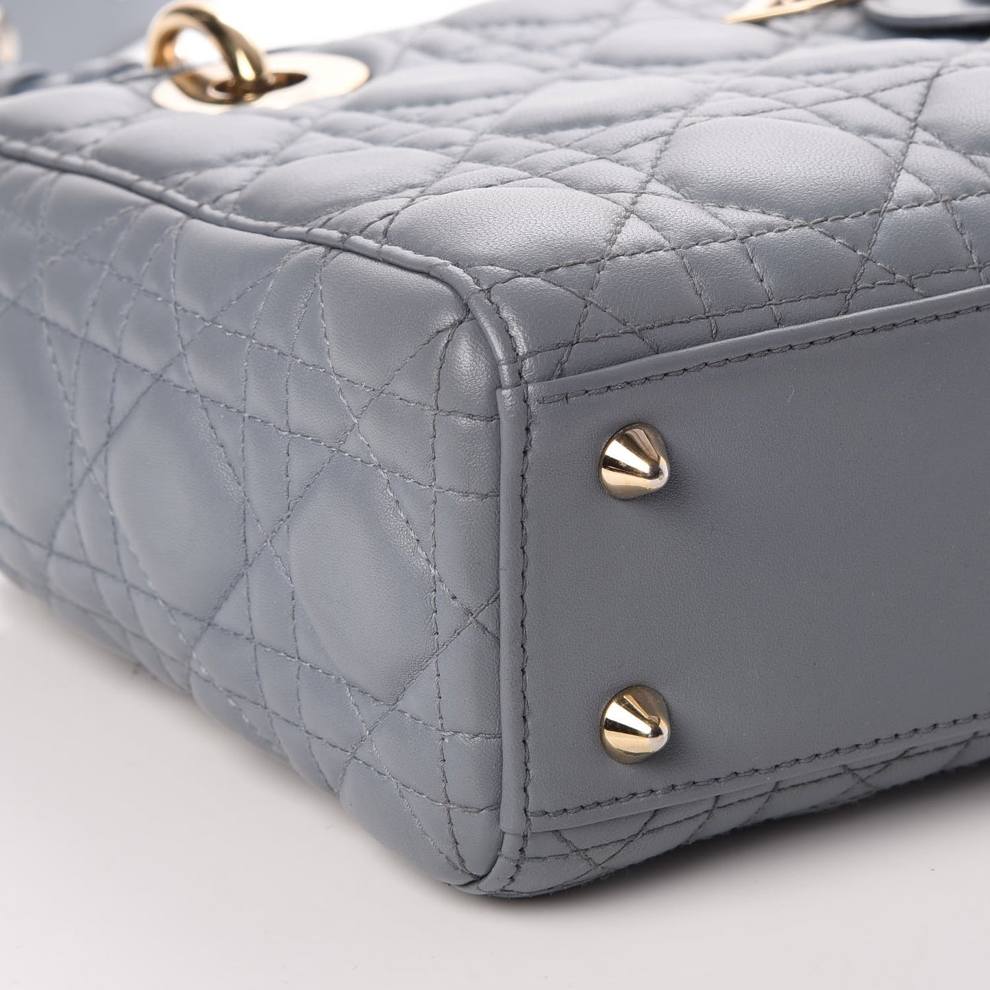Lambskin Cannage Small Lucky Badges My Lady Dior Grey