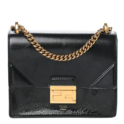 Fendi Agnello Old Shine Small Kan U Shoulder Bag Black 1 of 9