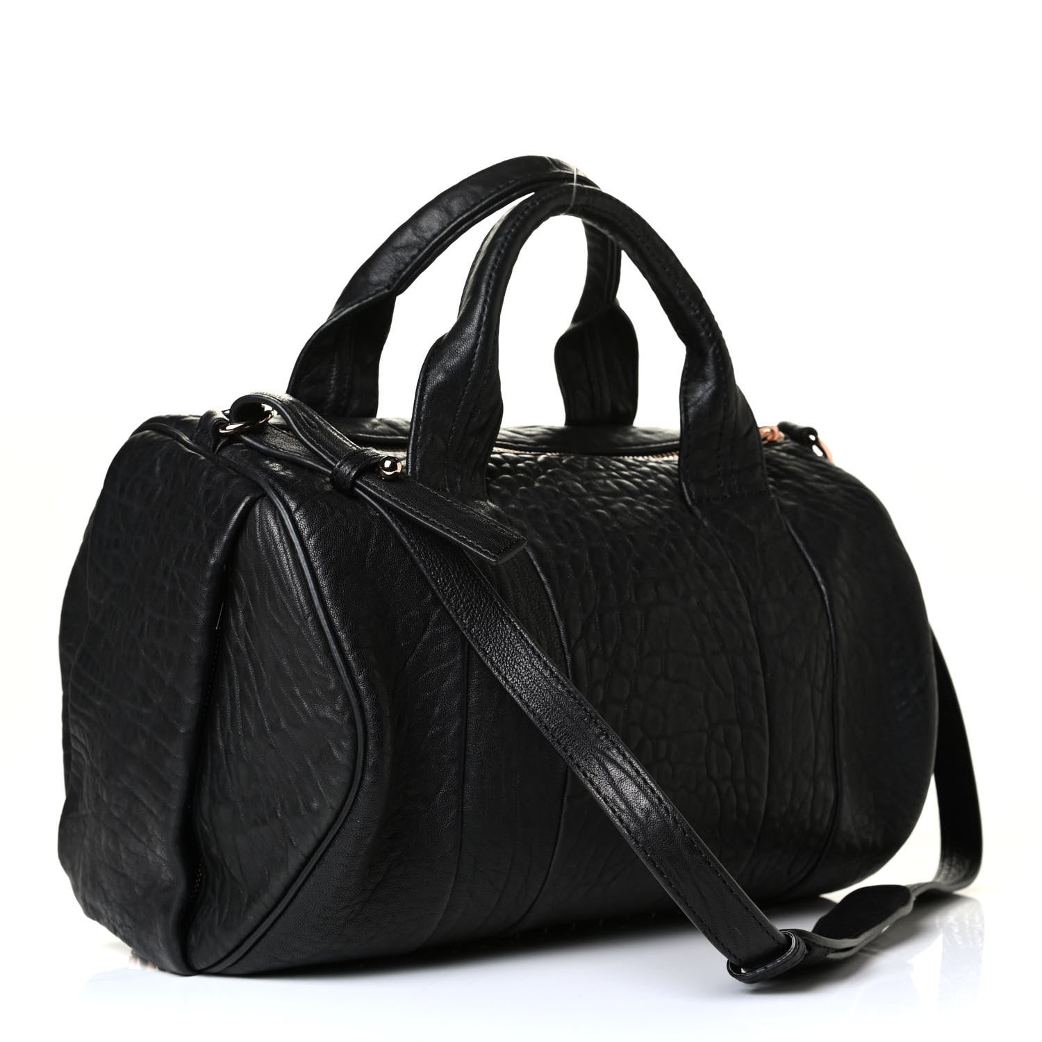 Alexander Wang Pebbled Lambskin Rocco Black Rose Gold Hardware 2 of 5