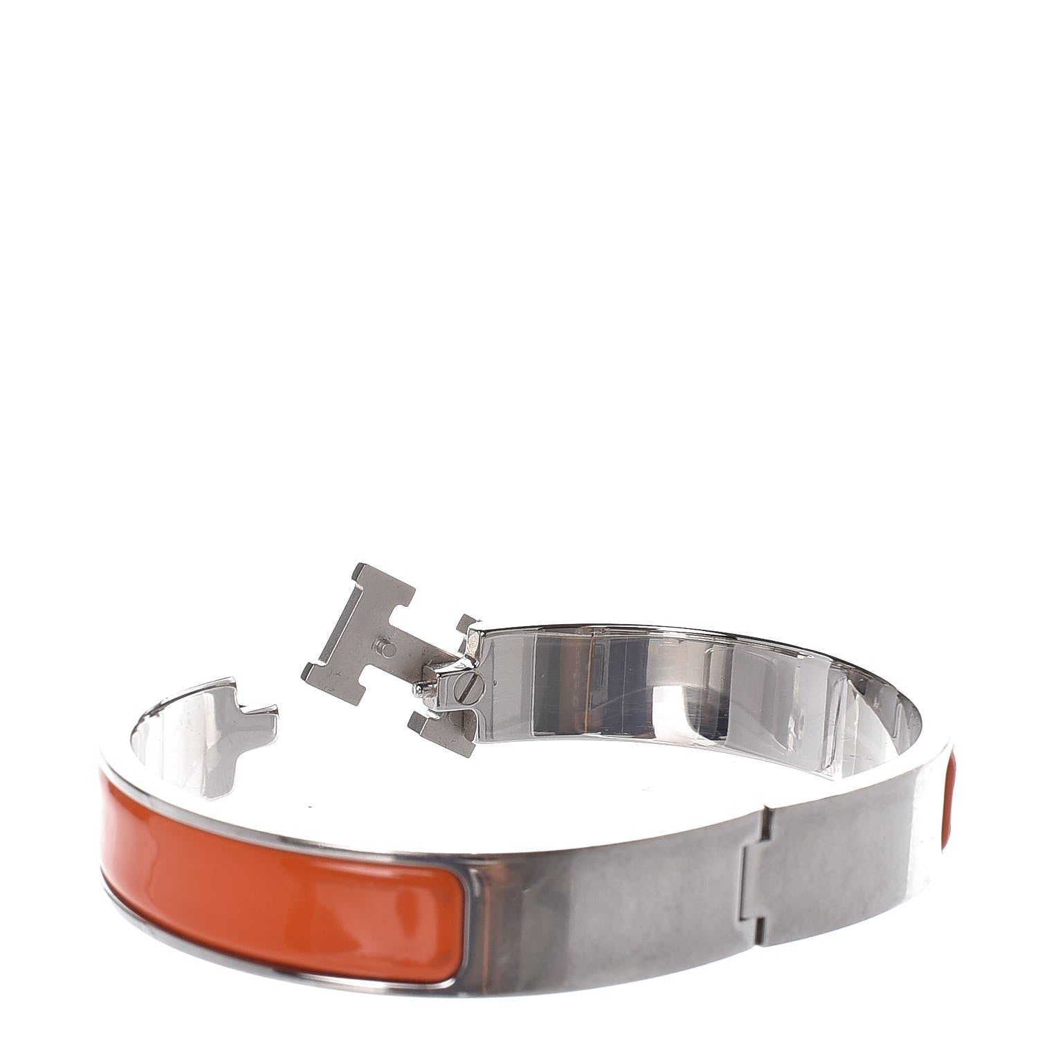 Hermes Enamel Narrow Clic Clac H Bracelet GM Orange 4 of 6