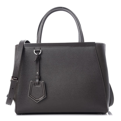 Fendi Vitello Elite Petite 2Jours Tote Asphalt 1 of 8