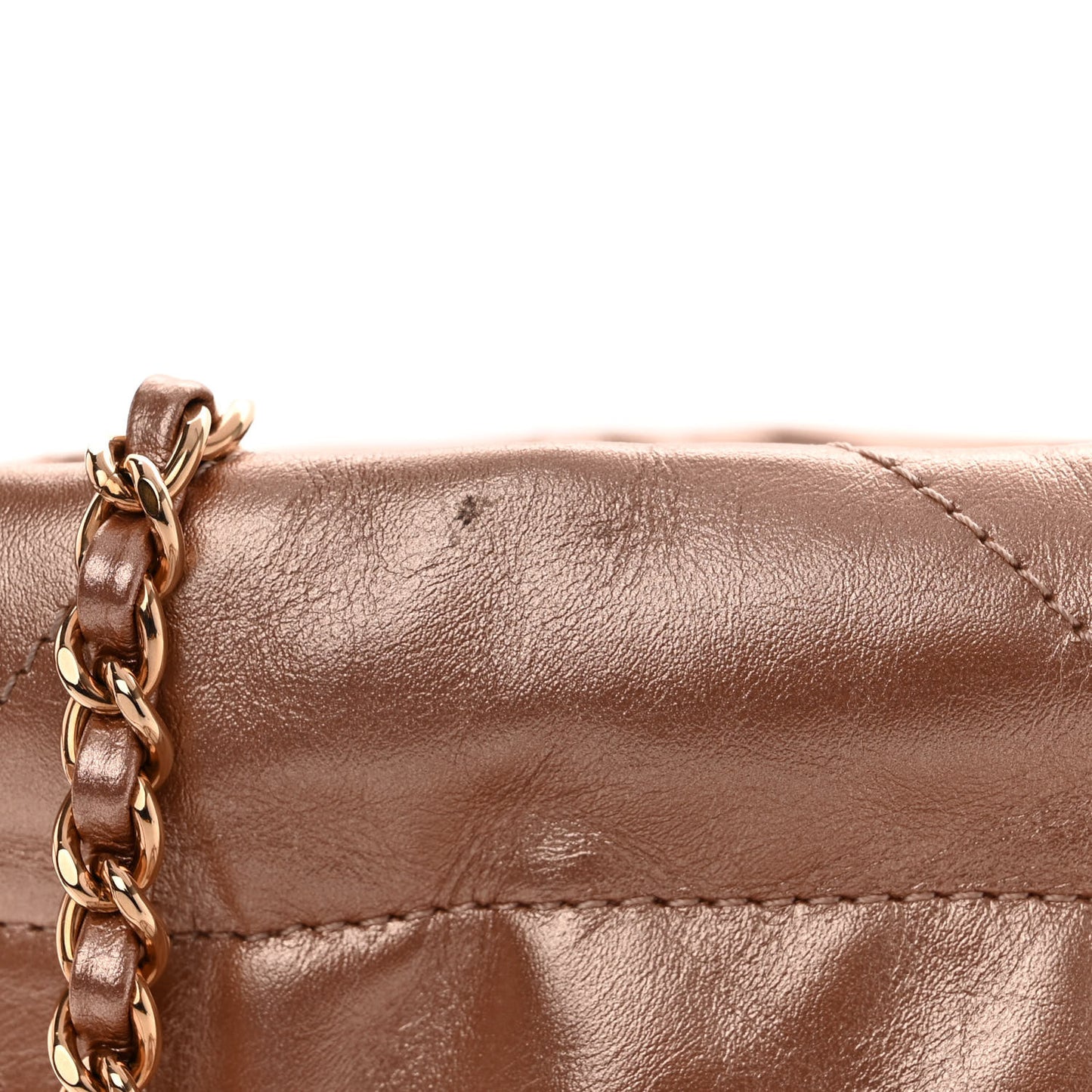 Metallic Calfskin Quilted Mini Chanel 22 Copper