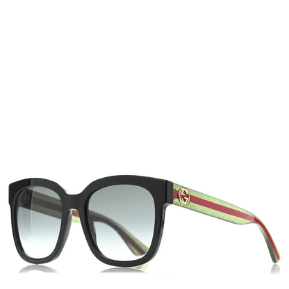 Gucci Acetate Square Frame Web Glitter Sunglasses GG0034S Black 1 of 4