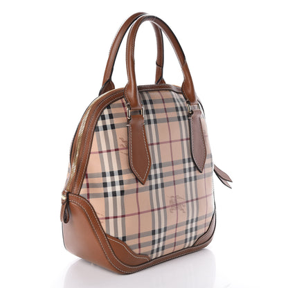 Burberry Haymarket Check Medium Orchard Bowling Bag Brown 3 of 12