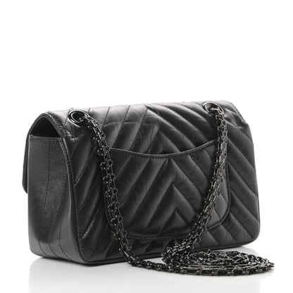Chanel Aged Calfskin Chevron Quilted 2.55 Reissue Mini Flap So Black 3 of 10