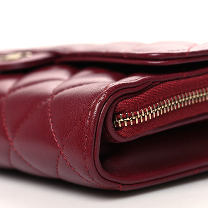 Chanel Lambskin Quilted Phone Holder Wallet on Removable Chain Burgundy 15 of 18