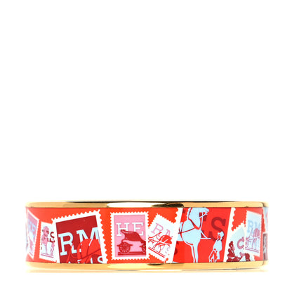 Hermes Enamel Printed De Passage a Paris Wide Bracelet 65 3 of 7