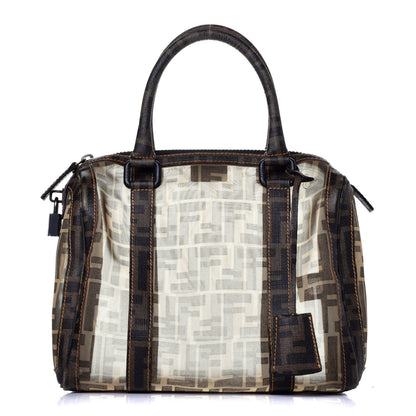 Fendi Zucca Spalmati Mesh Mixed Media Forever Boston Tobacco 1 of 10