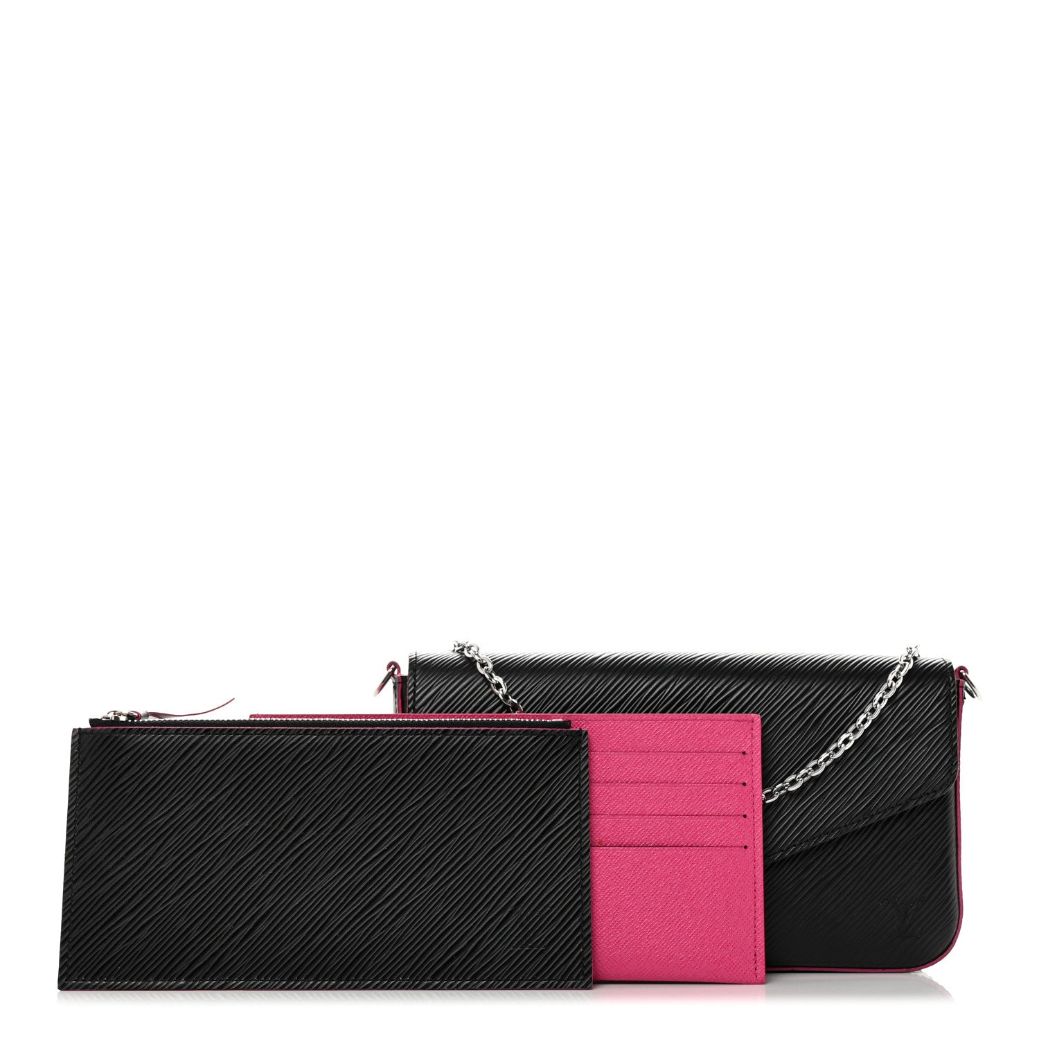 Louis Vuitton Epi Pochette Felicie Black Hot Pink 1 of 14