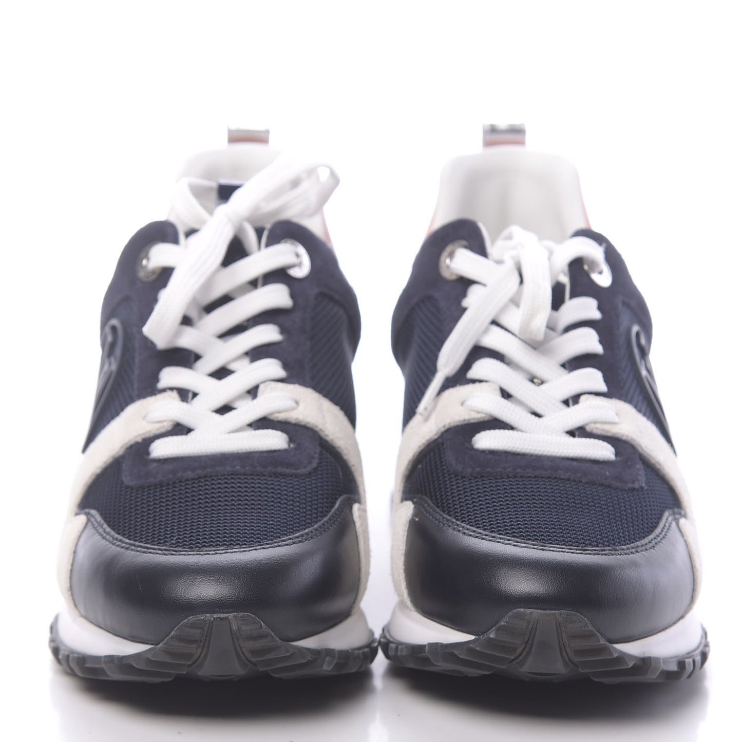 Suede Calfskin Run Away Sneakers 36 Blue Pink White