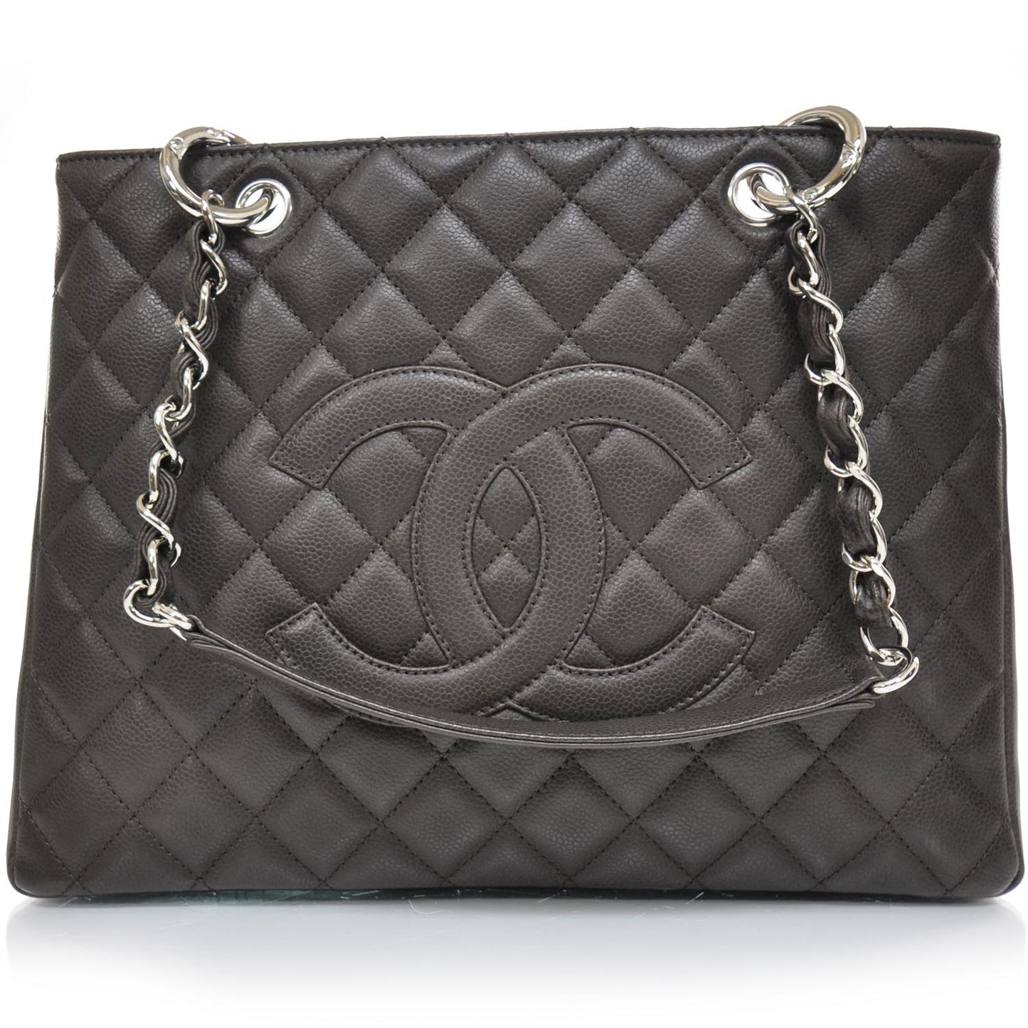 Caviar Grand Shopping Tote GST Dark Brown
