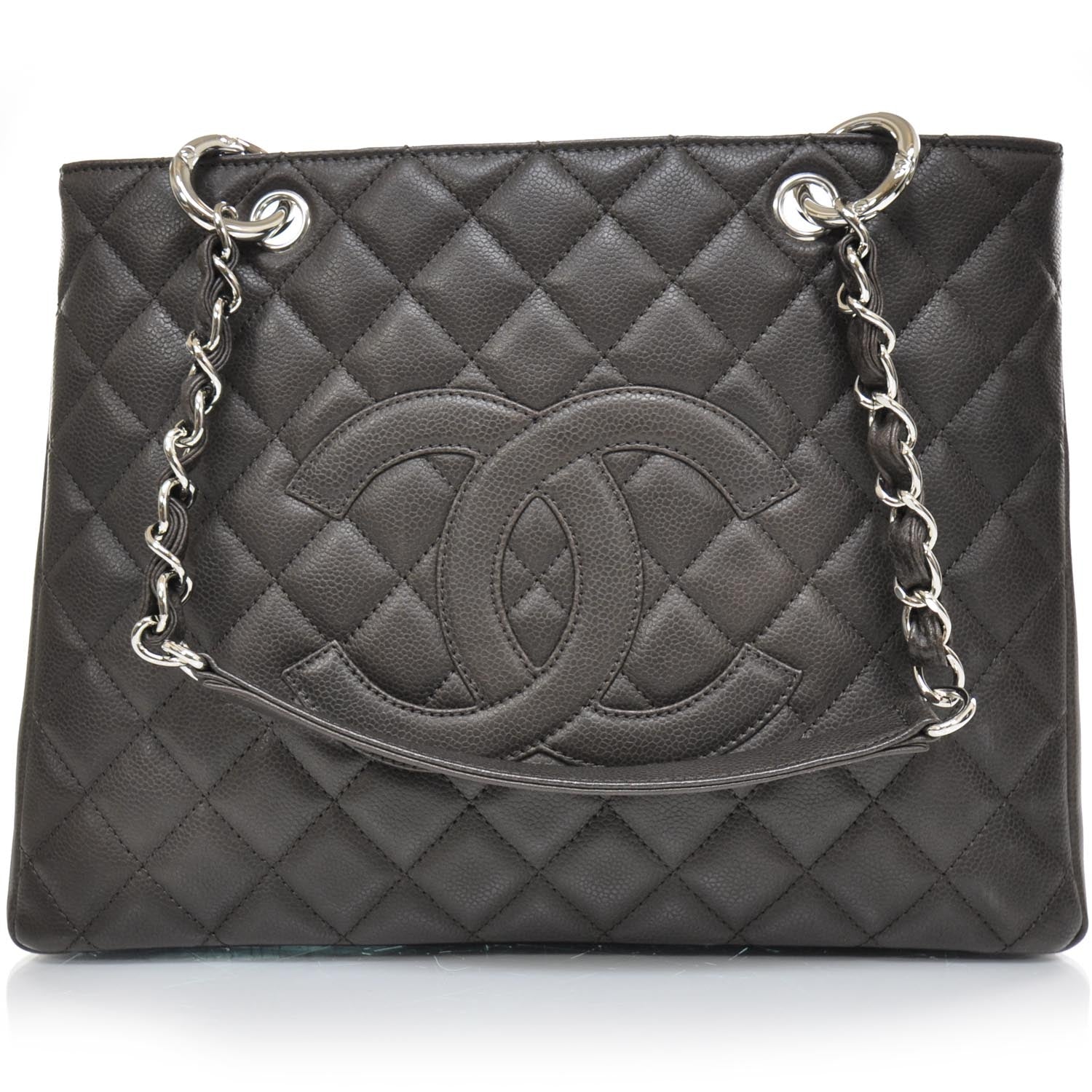 Chanel Caviar Grand Shopping Tote GST Dark Brown 1 of 11