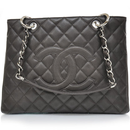Chanel Caviar Grand Shopping Tote GST Dark Brown 1 of 11