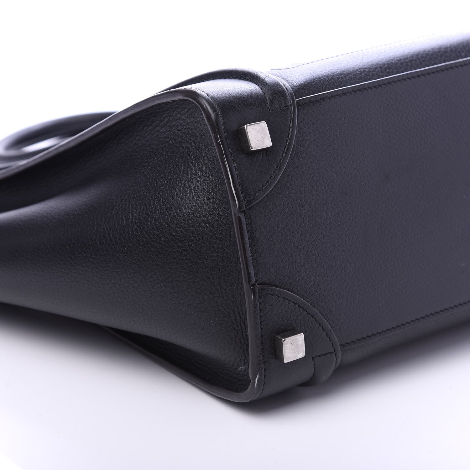 Celine Drummed Calfskin Micro Luggage Black 6 of 11