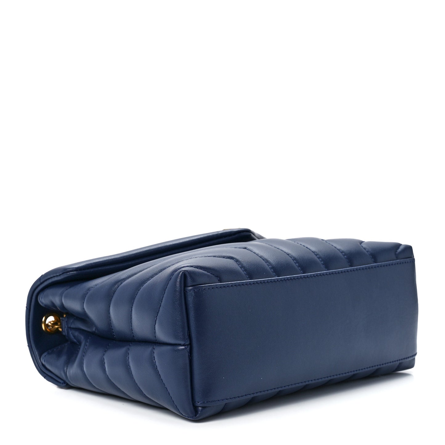 Calfskin Y Quilted Monogram Small Loulou Chain Satchel Blue Charron