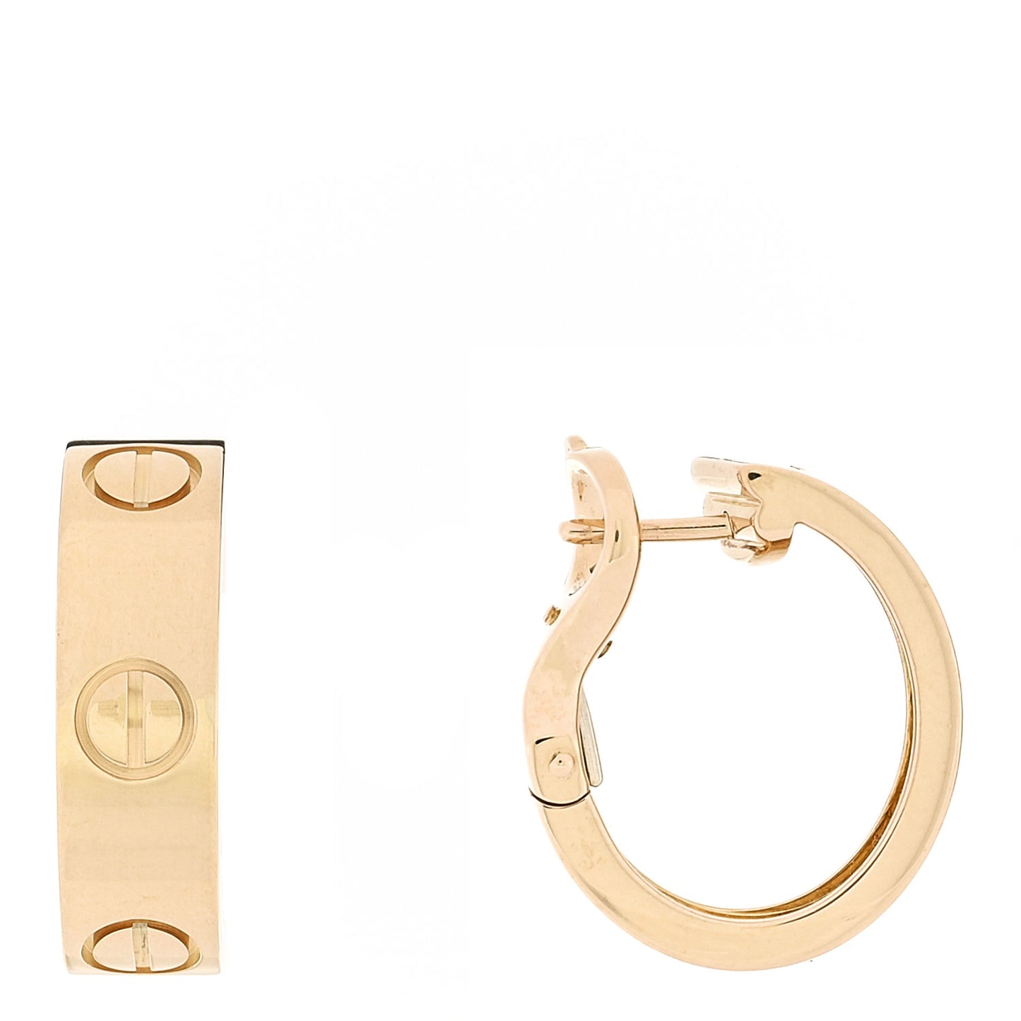 18K Yellow Gold 5.5mm LOVE French Clip Hoop Earrings