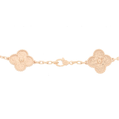 Van Cleef & Arpels 18K Rose Gold 10 Motifs Vintage Alhambra Necklace 4 of 6