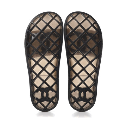 Chanel PVC CC Flat Slide Sandals 38 Black 6 of 10