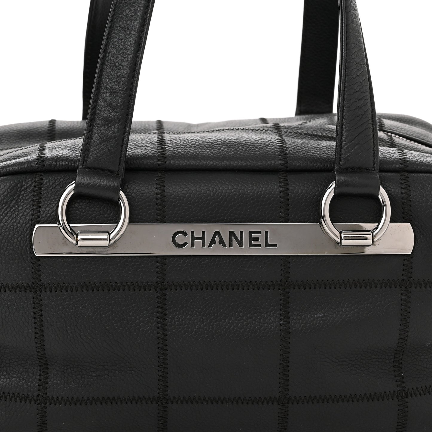 Caviar Square Stitched Bowler Black