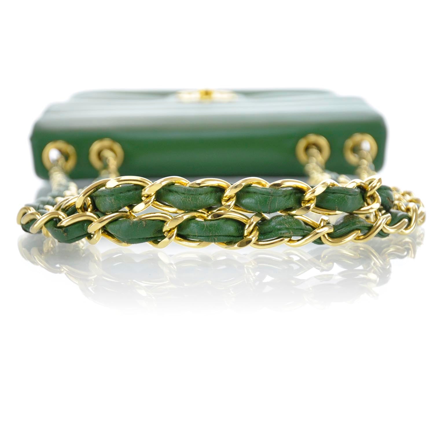Chanel Lambskin Horizontal Quilt Jumbo Flap Kelly Green 4 of 13