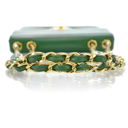 Chanel Lambskin Horizontal Quilt Jumbo Flap Kelly Green 4 of 13