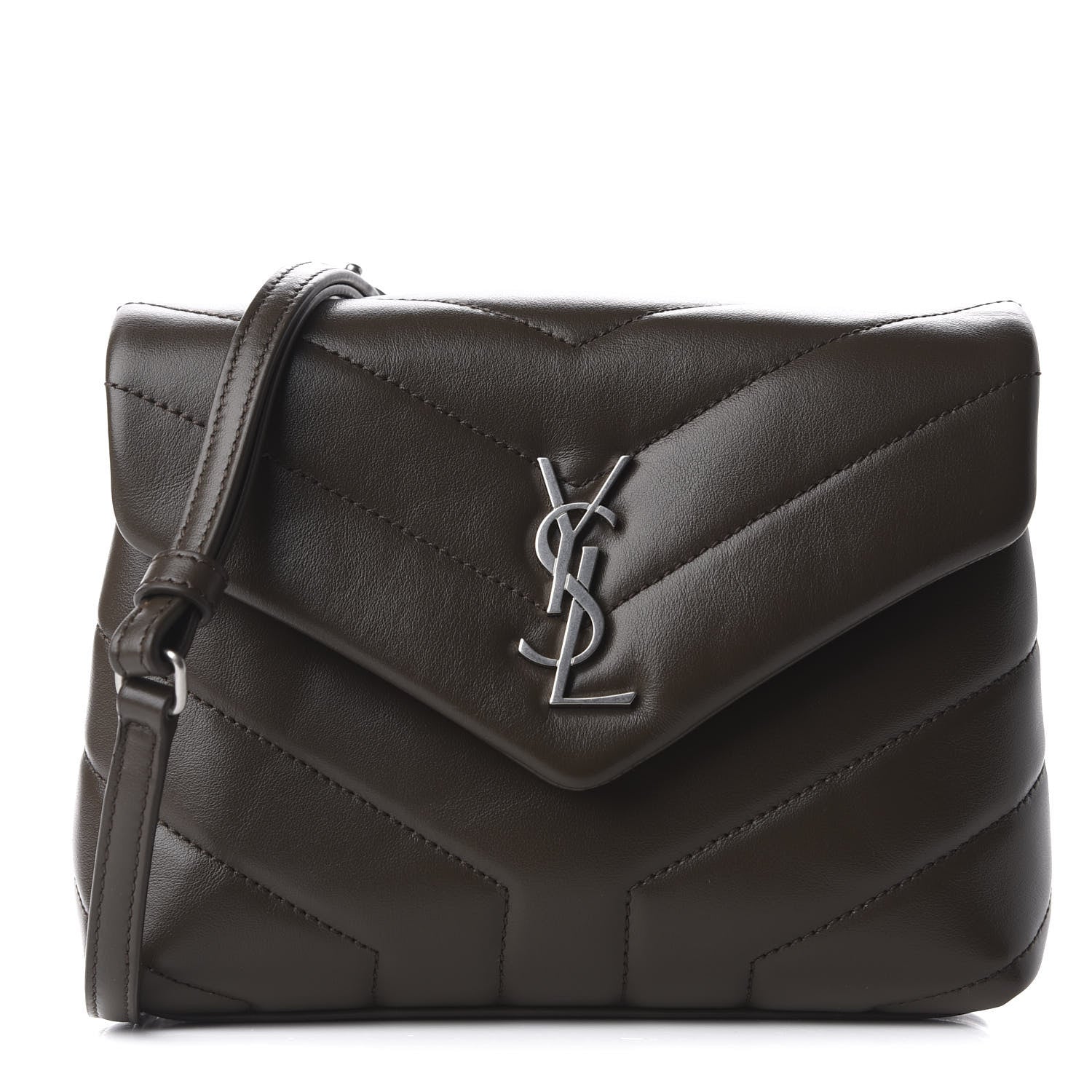 Saint Laurent Calfskin Y Quilted Monogram Toy Loulou Crossbody Bag Faggio 1 of 11