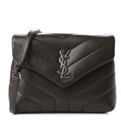 Saint Laurent Calfskin Y Quilted Monogram Toy Loulou Crossbody Bag Faggio 1 of 11