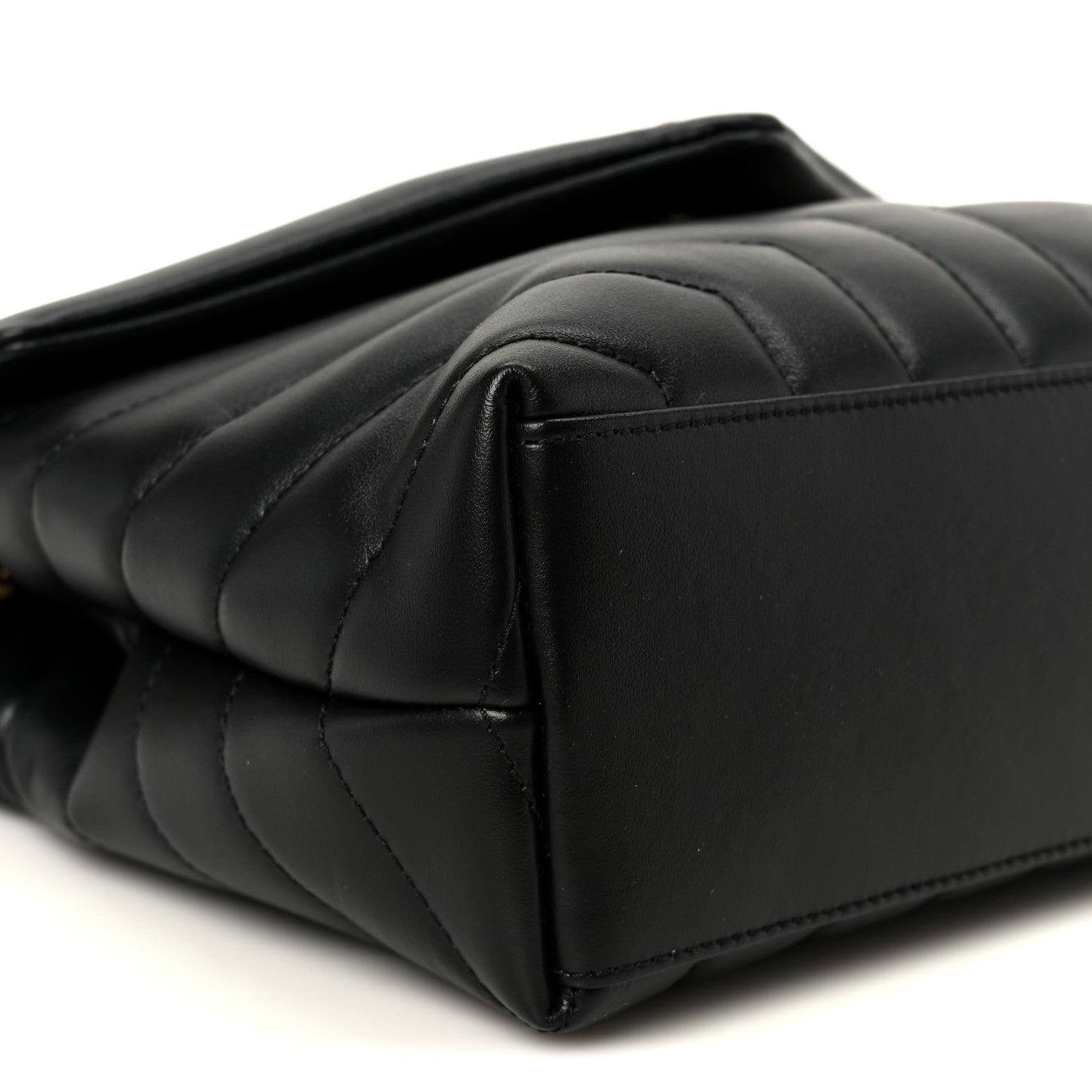 Saint Laurent Calfskin Y Quilted Monogram Small Loulou Chain Satchel Black 9 of 10
