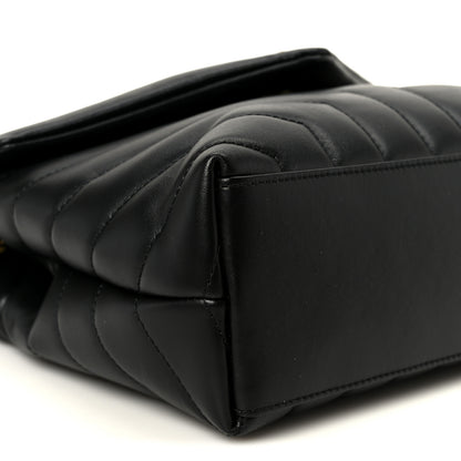 Saint Laurent Calfskin Y Quilted Monogram Small Loulou Chain Satchel Black 9 of 10