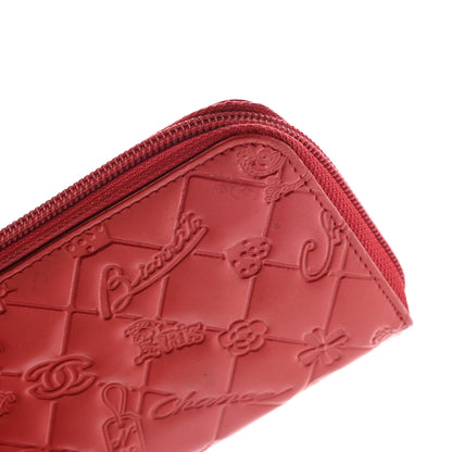 Chanel Patent Calfskin Lucky Symbols Zip Around Wallet Red 13 of 15
