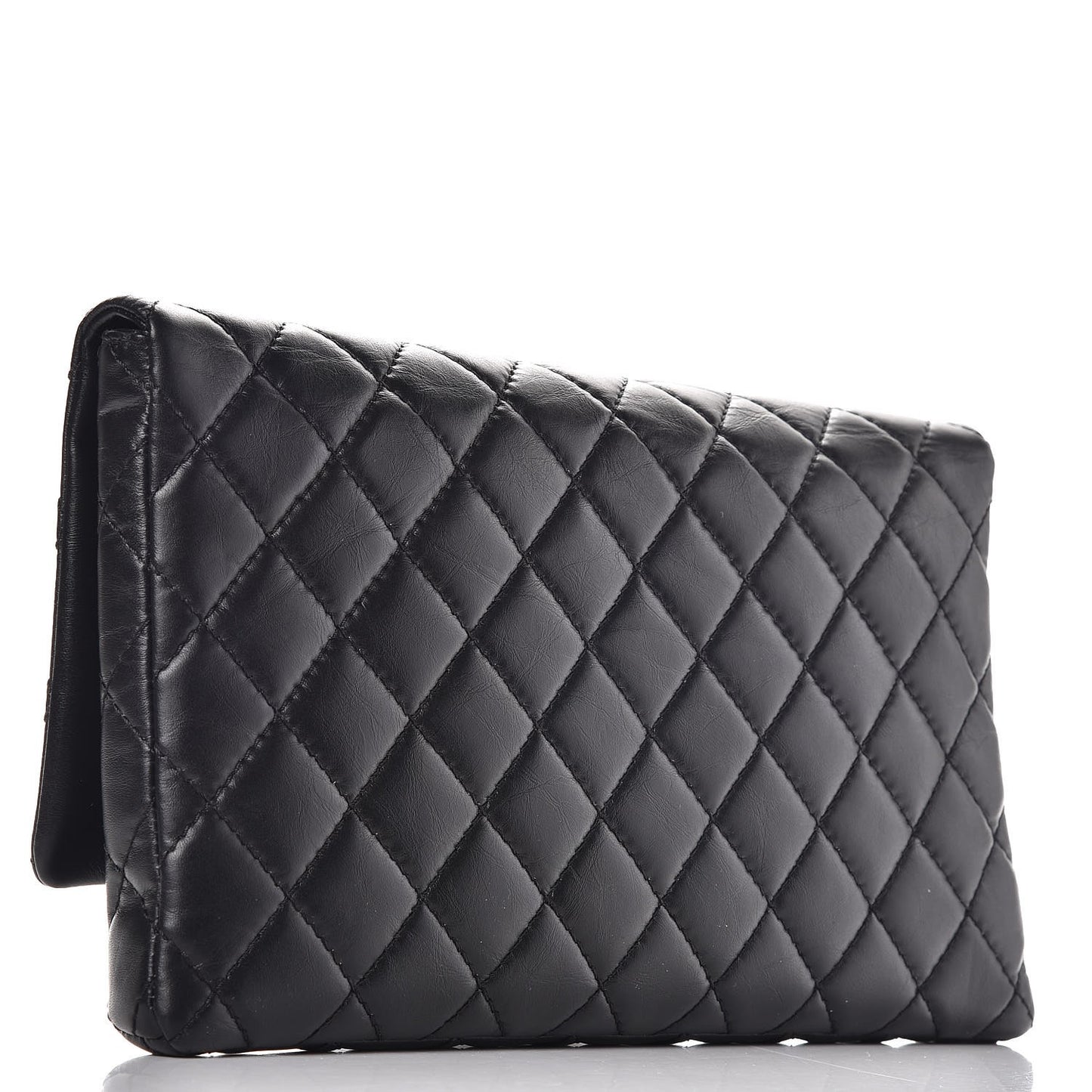 Aged Calfskin Quilted Reissue 2.55 Clutch Black
