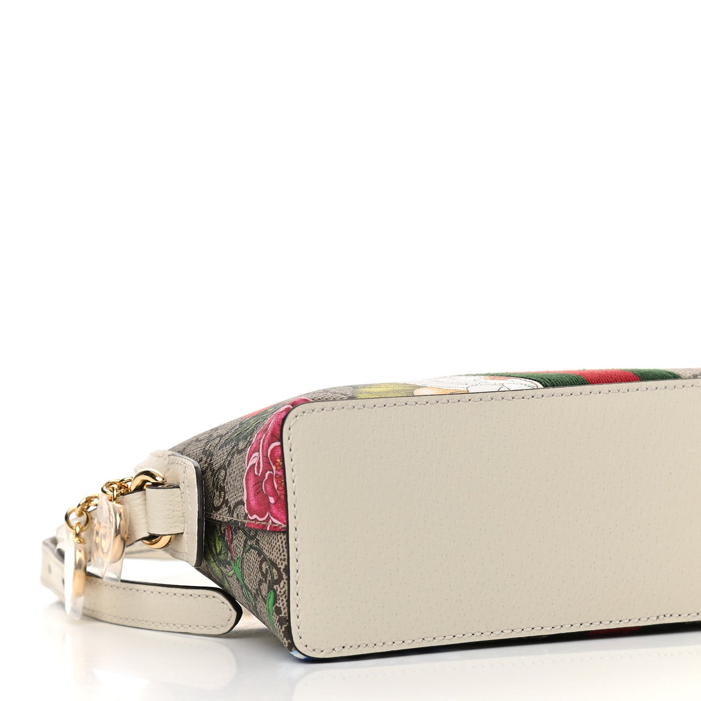 GG Supreme Monogram Flora Web GG Small Ophidia Dome Shoulder Bag White